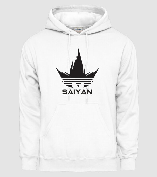 saiyan logo model alb pe tricou
