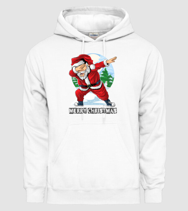 Santa merry christmas model alb pe tricou