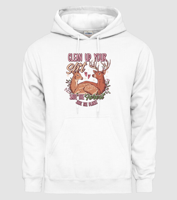 Save the forest model alb pe tricou
