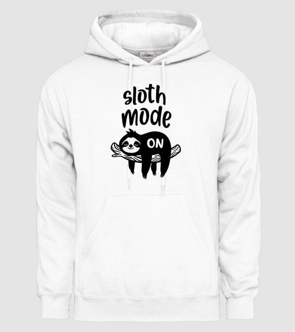 Sloth mode on model alb pe tricou
