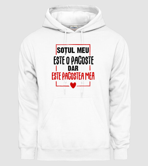 soțul meu este o pacoste model alb pe tricou