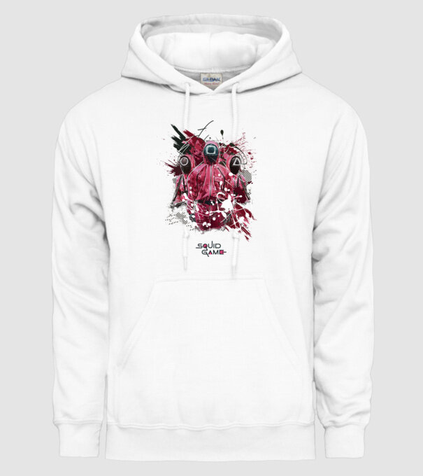 squid game poster model alb pe tricou