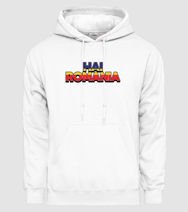 Subtitlu Hai Romania model alb pe tricou