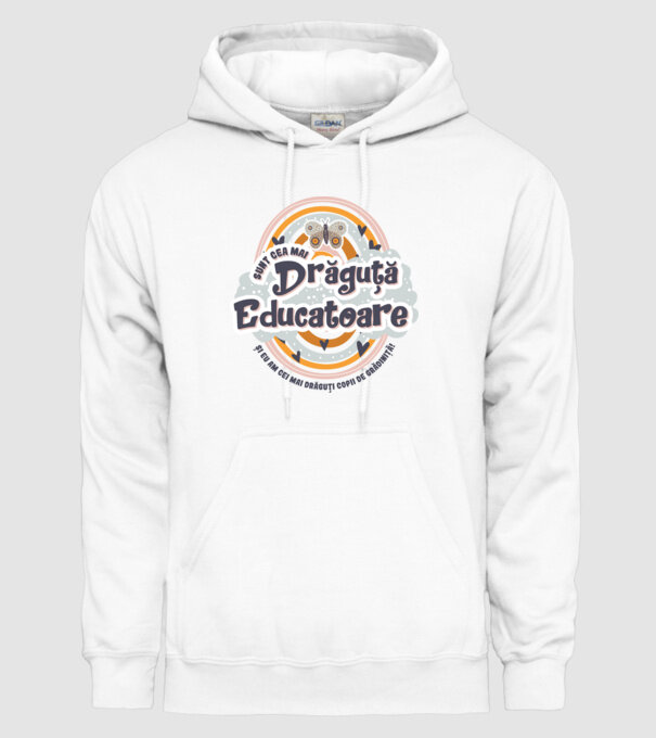 Sunt cea mai drăguță educatoare! model alb pe tricou