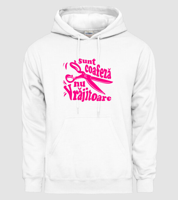 sunt coafeză, nu vrăjitoare model alb pe tricou