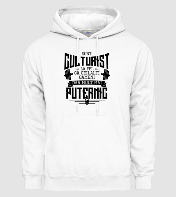 sunt culturist, la fel ca ceilalți oameni, dar mult mai puternic model alb pe tricou