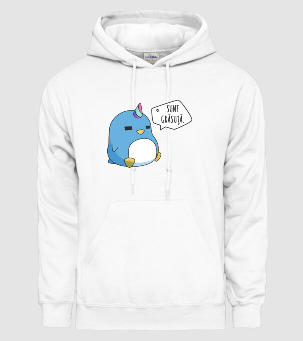 sunt grăsuță model alb pe tricou
