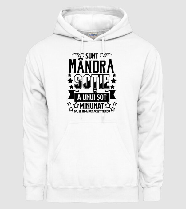 Sunt mândra soție a unui soț minunat Da, am primit acest tricou de la el. model alb pe tricou