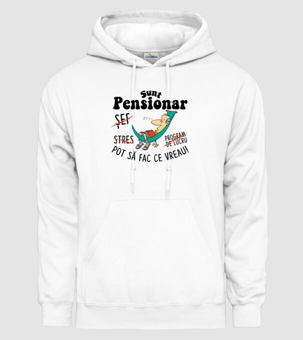 Sunt pensionar - pot să fac ce vreau! stres, program de lucru, șef model alb pe tricou