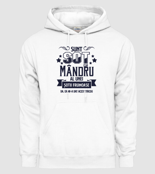 Sunt soț mândru al unei soții frumoase - da, ea mi-a dat acest tricou model alb pe tricou
