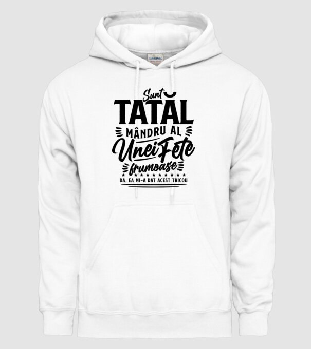 Sunt tatăl mândru al unei fete frumoase - da, ea mi-a dat acest tricou model alb pe tricou