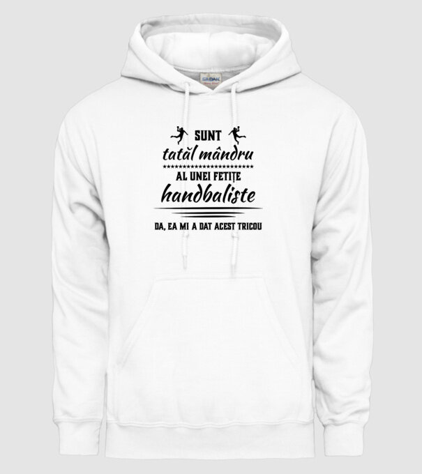 Sunt tatăl mândru al unei fetițe handbaliste - da, ea mi-a dat acest tricou model alb pe tricou