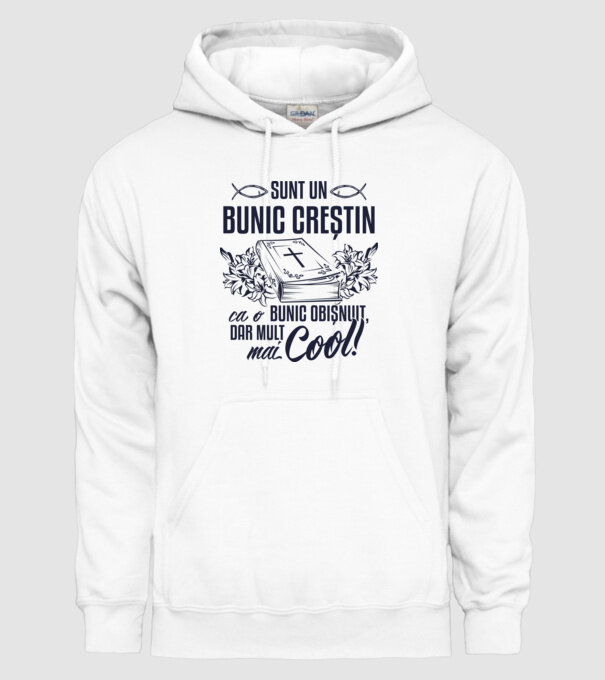 Sunt un bunic creștin, ca un bunic obișnuit, dar mult mai cool! model alb pe tricou