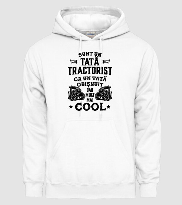 Sunt un tată tractorist, ca un tată obișnuit, dar mult mai cool model alb pe tricou