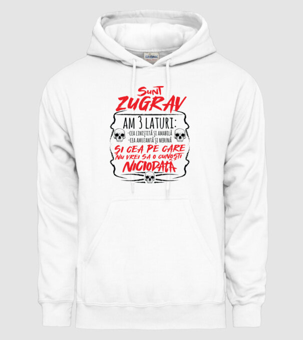 sunt zugrav am 3 laturi model alb pe tricou