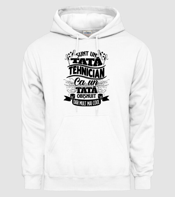 Sunt un tată tehnician, ca un tată obișnuit, dar mult mai cool model alb pe tricou
