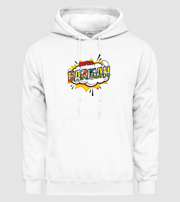Super Barman model alb pe tricou
