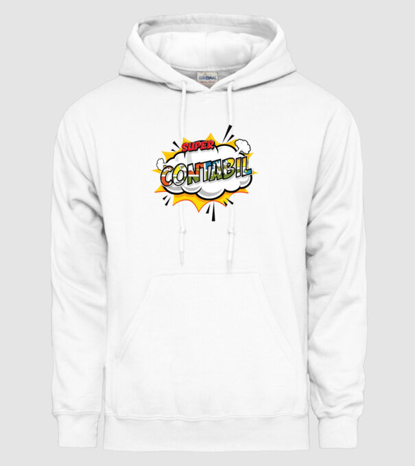Super Contabil model alb pe tricou