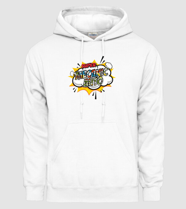 Super mecanic auto model alb pe tricou