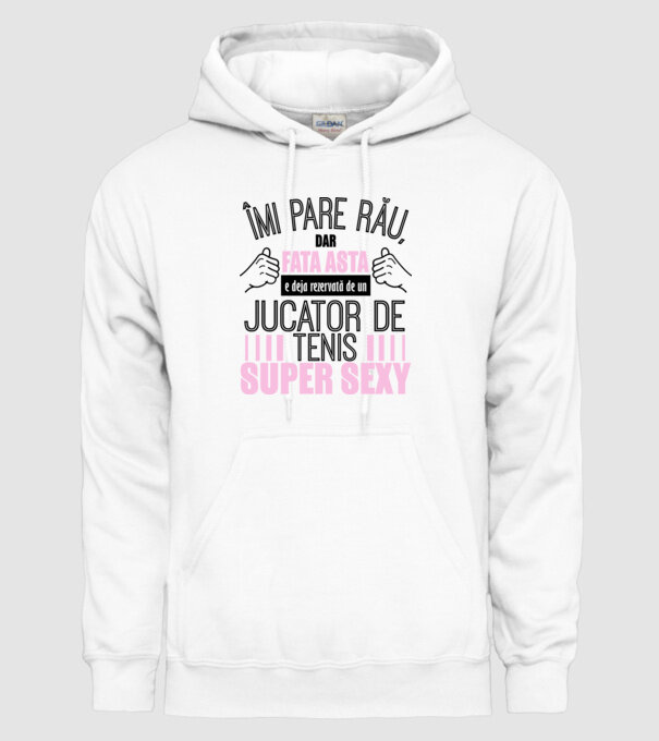 Îmi pare rău, dar fata asta e deja rezervată de un JUCĂTOR DE TENIS super sexy model alb pe tricou