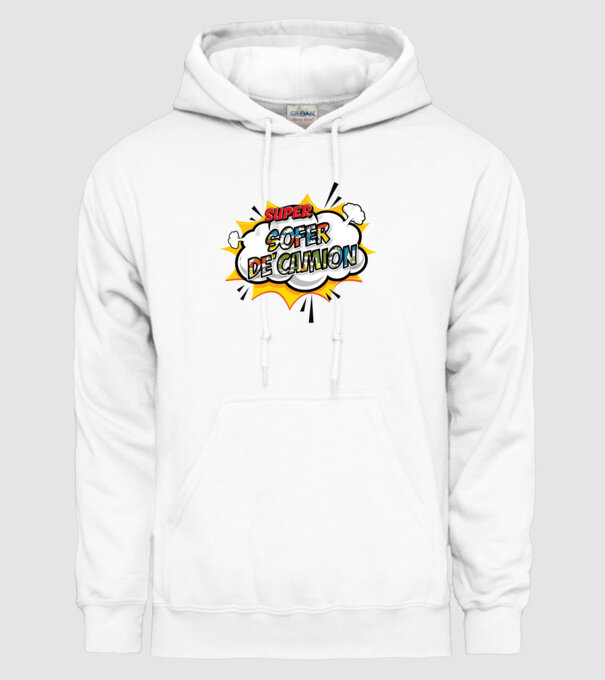 Super Șofer de camion model alb pe tricou