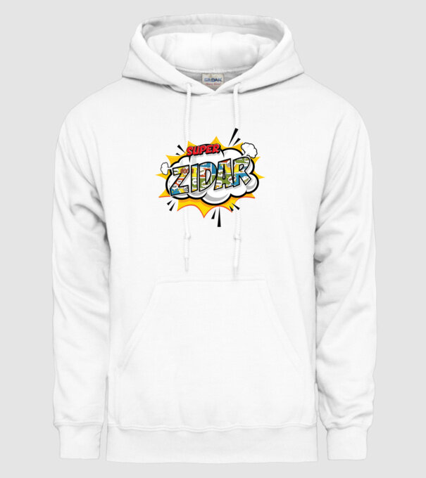 Super Zidar model alb pe tricou
