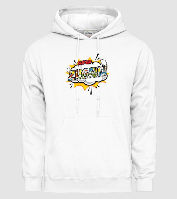 Super Zugrav model alb pe tricou
