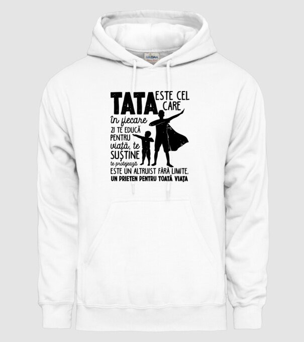 Tata este cel care în fiecare zi te educă pentru viață D5995141 model alb pe tricou