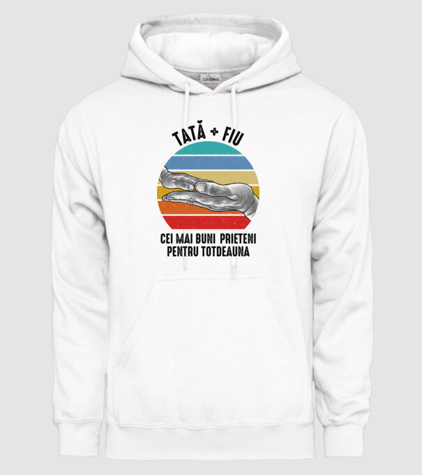 Tată - fiu - Cei mai buni prieteni pentru totdeauna model alb pe tricou