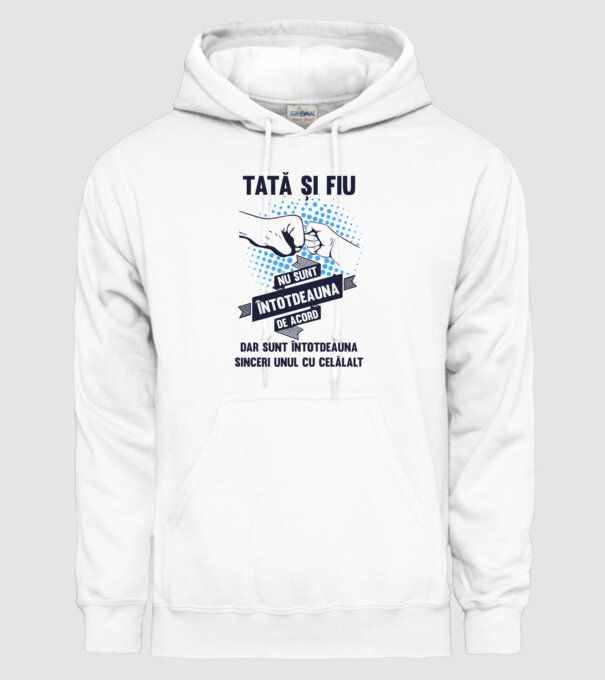 Tată și Fiu - nu sunt întotdeauna de acord, dar sunt întotdeauna sinceri unul cu celălalt model alb pe tricou