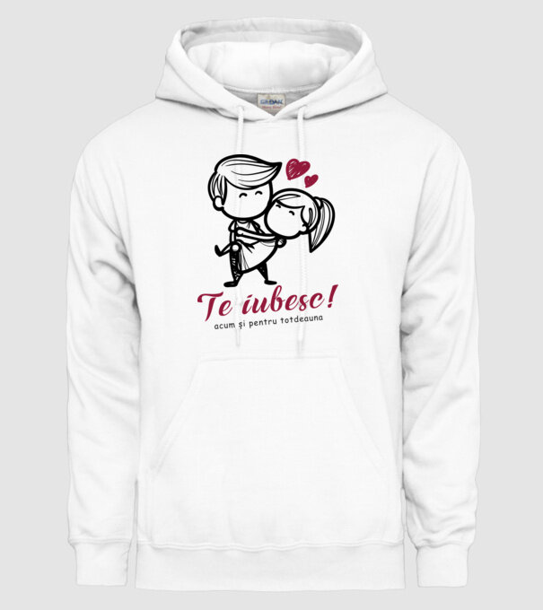 te iubesc! model alb pe tricou
