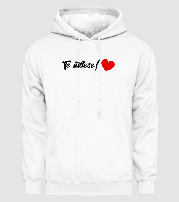 Te iubesc! model alb pe tricou