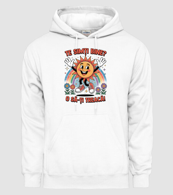 Te simți bine? model alb pe tricou