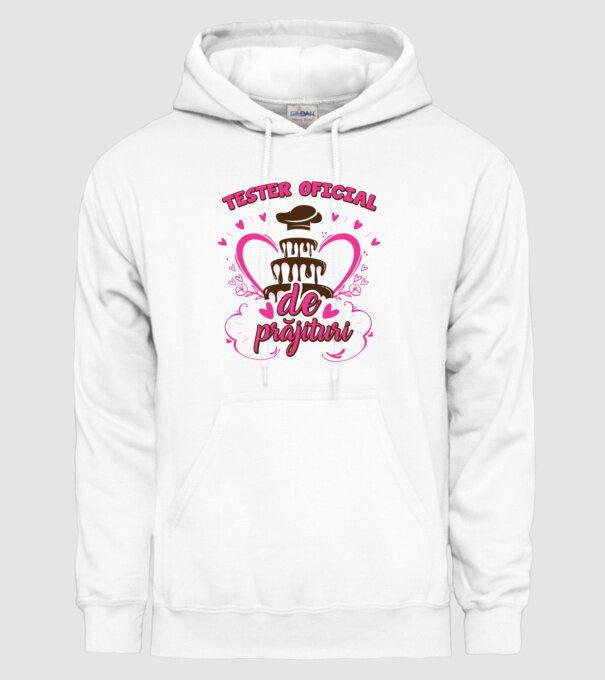 tester oficial de prăjituri model alb pe tricou