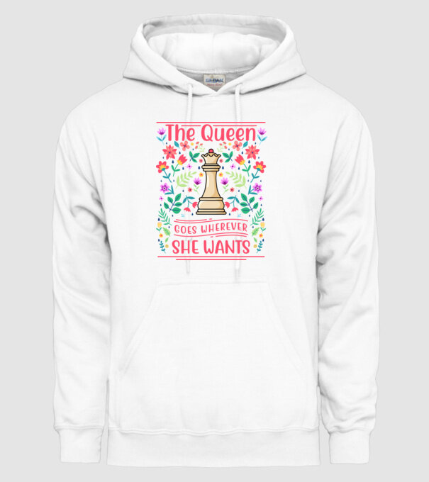 the queen goes wherever she wants model alb pe tricou
