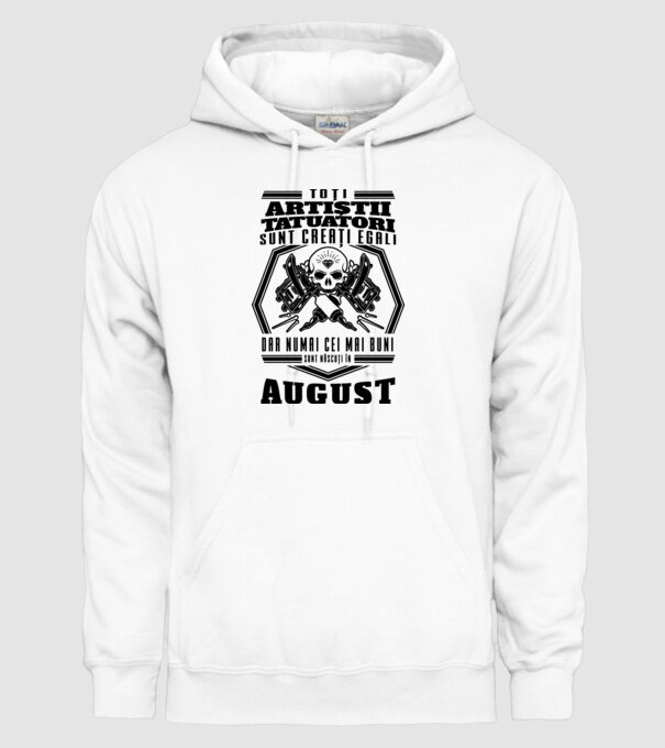 Toți artiștii tatuatori sunt creați egali August model alb pe tricou