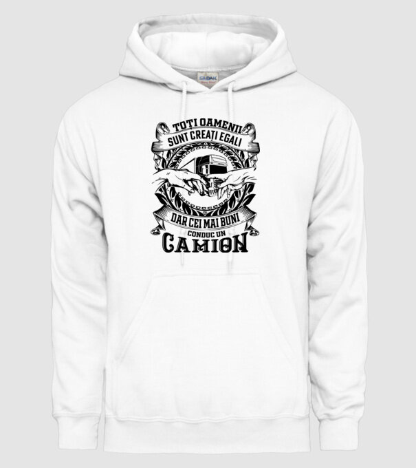 toți oamenii sunt creați egali, dar cei mai buni conduc un camion model alb pe tricou