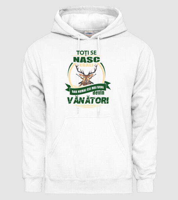 Toți se nasc egali, dar numai cei mai buni devin vânători model alb pe tricou