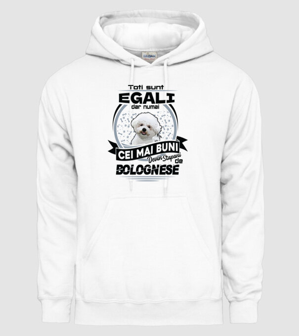 Toți sunt egali, dar numai cei mai buni devin stăpâni de bolognese model alb pe tricou