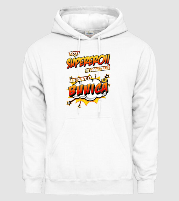 Toți supereroii se deghizează, eu sunt o bunică model alb pe tricou