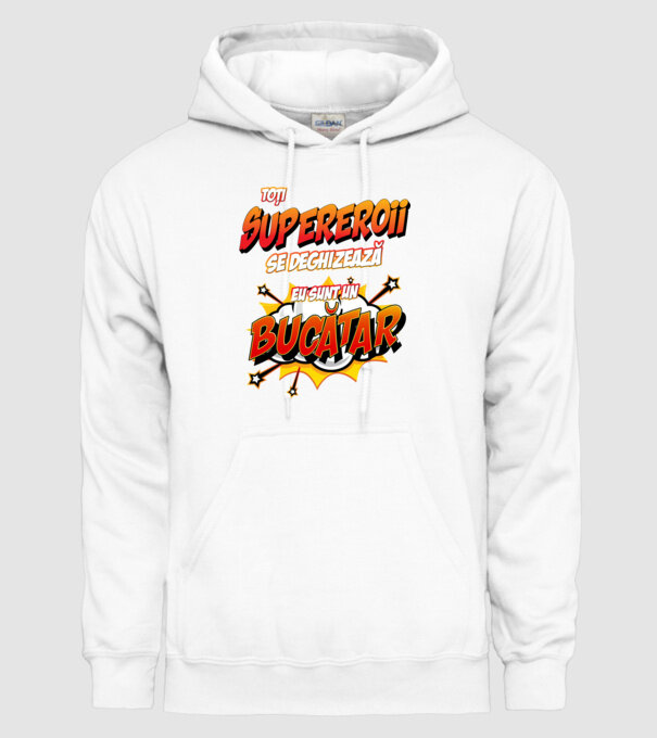 Toți supereroii se deghizează, eu sunt un bucătar model alb pe tricou