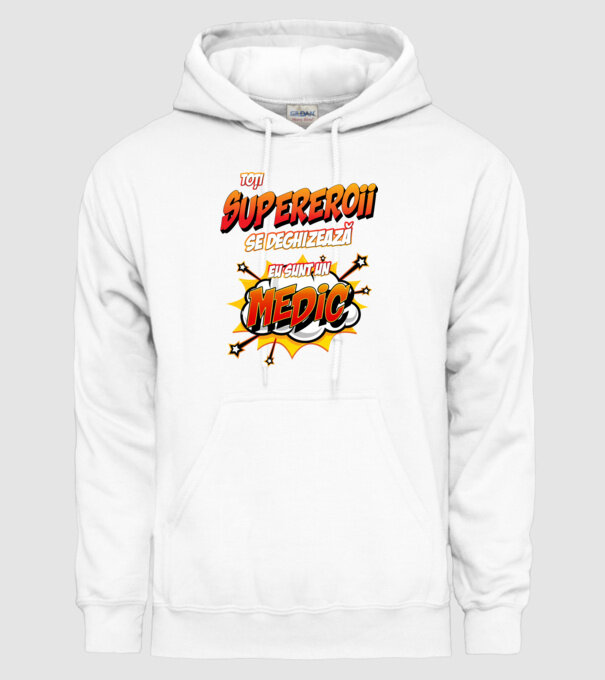 Toți supereroii se deghizează, eu sunt un medic model alb pe tricou