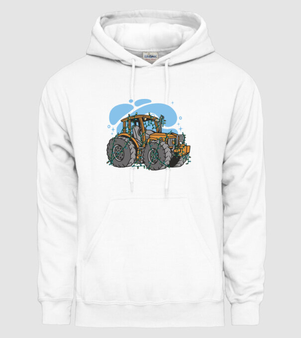 TRACTOR model alb pe tricou