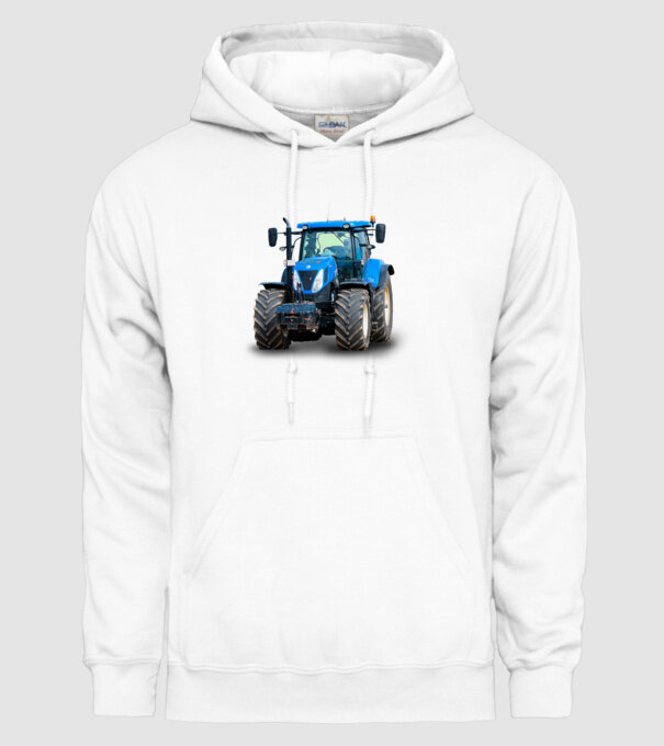 TRACTOR model alb pe tricou
