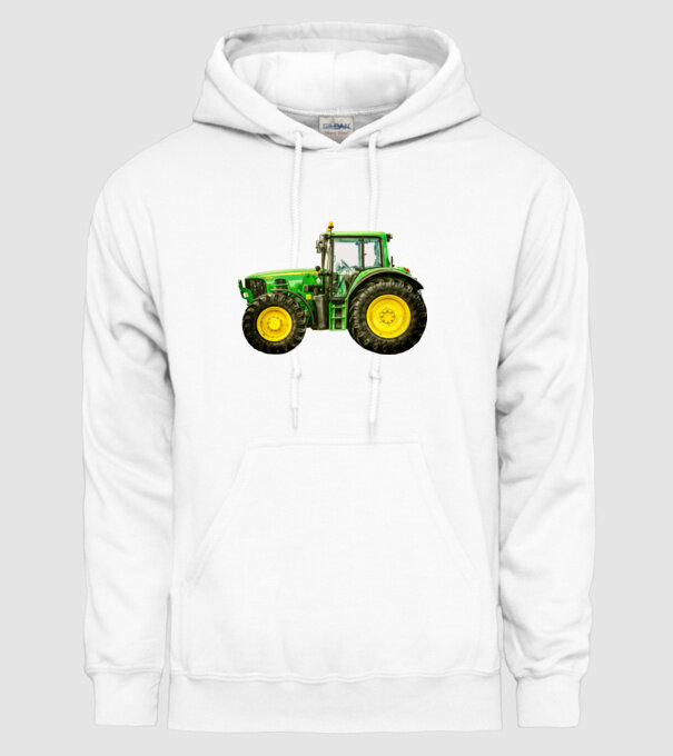 TRACTOR model alb pe tricou