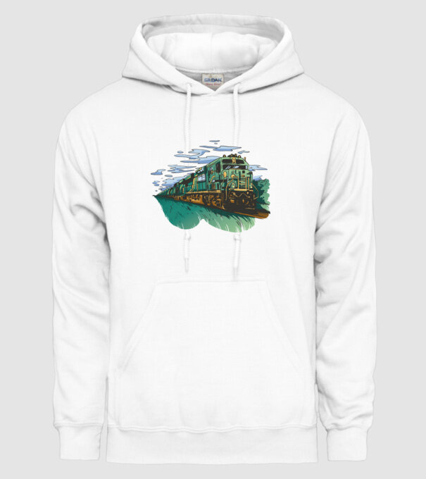 Trenuri model alb pe tricou