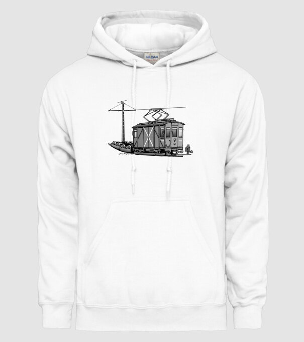 Trenuri model alb pe tricou