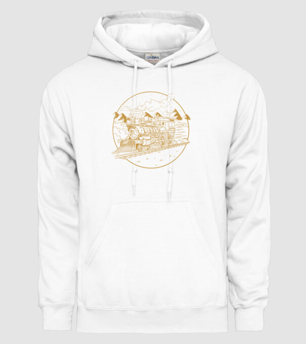 Trenuri model alb pe tricou