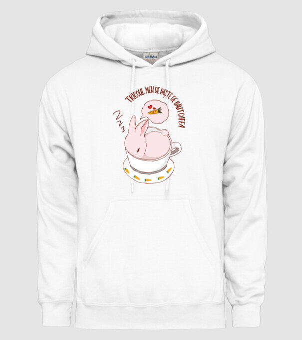 tricoul meu de Paște de băut cafea model alb pe tricou