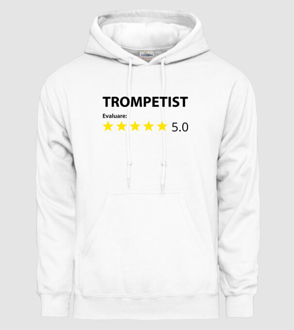 trompetist evaluare model alb pe tricou